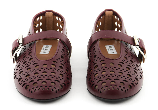 Paul Warmer ALAIA VIENNE BALLERINA ROUGE GRENAT