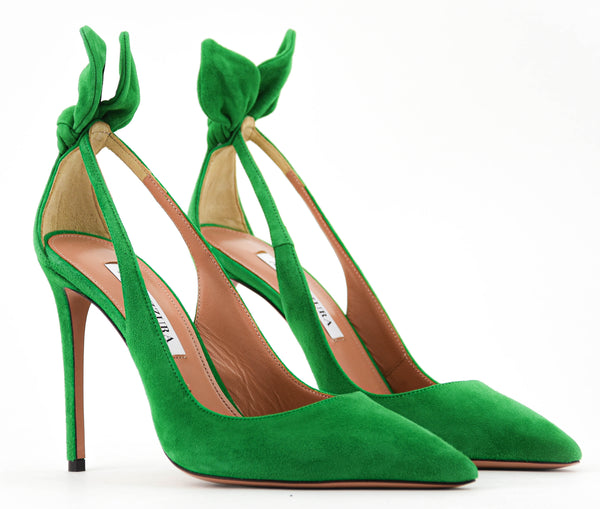 Paul Warmer AQUAZZURA BOW TIE PUMP EMERALD 105