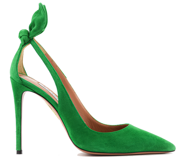 paul warmer AQUAZZURA BOW TIE PUMP EMERALD 105