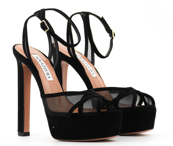 Paul Warmer AQUAZZURA SHEAR SANDAL PLATEAU BLACK