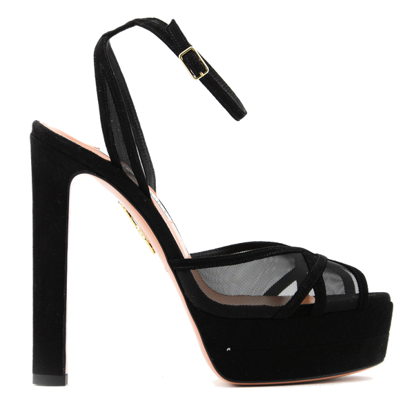 paul warmer AQUAZZURA SHEAR SANDAL PLATEAU BLACK
