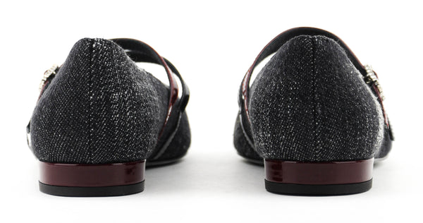 Paul Warmer PAUL WARMER ASTRO JEANS BALLERINA NERO BORDEAUX