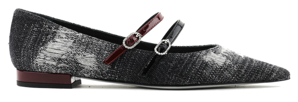 paul warmer PAUL WARMER ASTRO JEANS BALLERINA NERO BORDEAUX