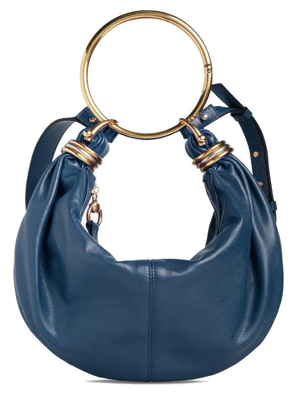 Paul Warmer CHLOE BRACELET BAG SMALL TAPESTRY BLUE