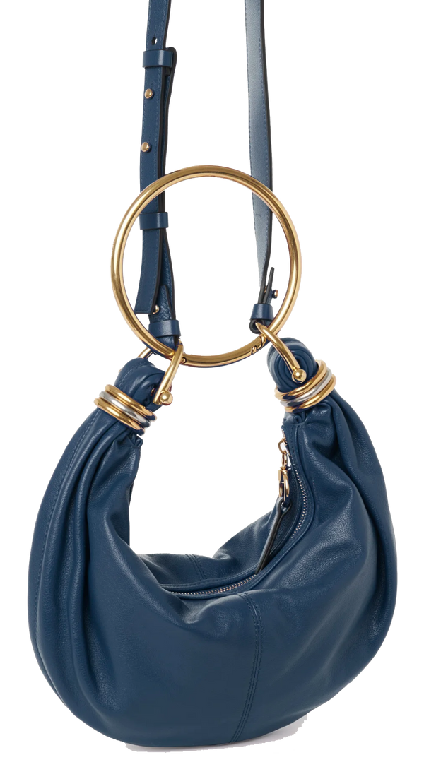 Paul Warmer CHLOE BRACELET BAG SMALL TAPESTRY BLUE