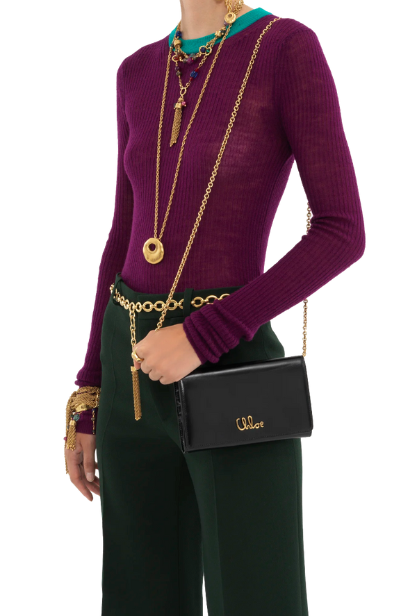 Paul Warmer CHLOE ICONIC FLAP WALLET BLACK