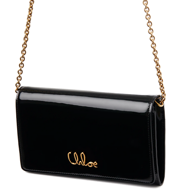 Paul Warmer CHLOE ICONIC FLAP WALLET SHINY BLACK