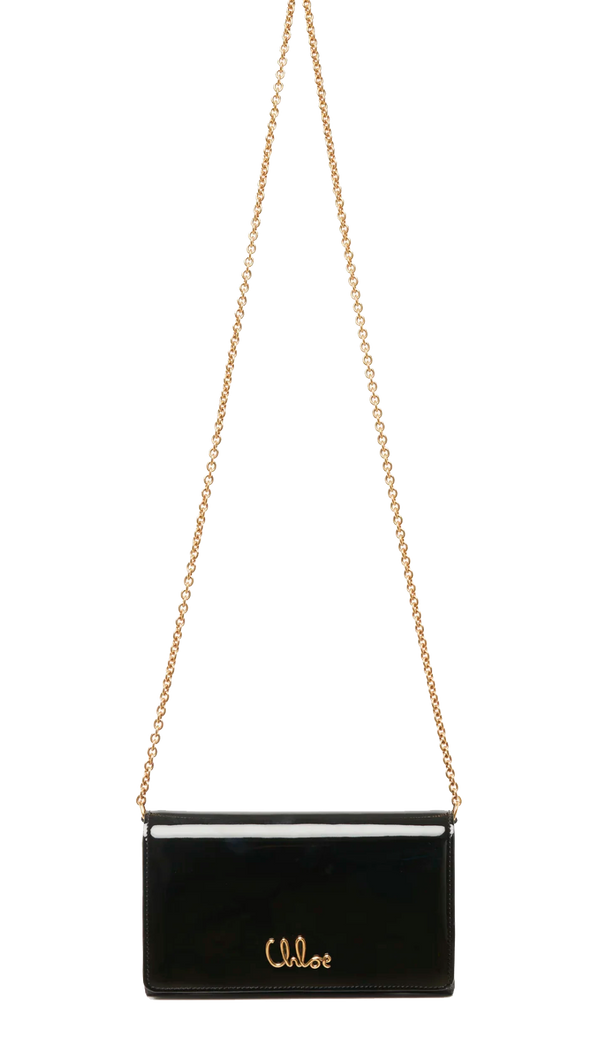 paul warmer CHLOE ICONIC FLAP WALLET SHINY BLACK