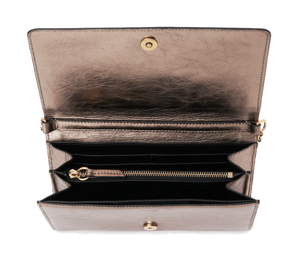 Paul Warmer CHLOE ICONIC FLAP WALLET SHINY GREY