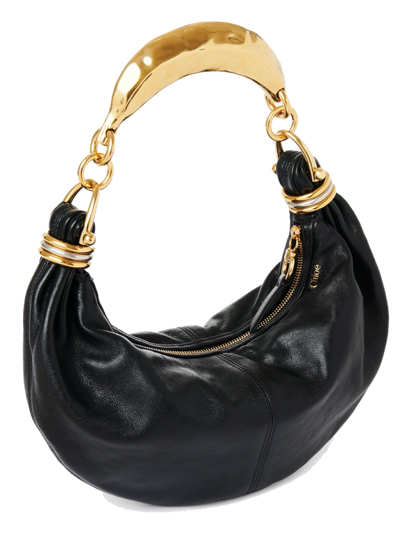 Paul Warmer CHLOE SMALL HOBO BAG METAL BLACK