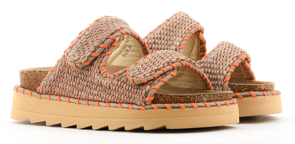 Paul Warmer COLORS OF CALIFORNIA RAFFIA SANDAL TAN