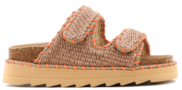 paul warmer COLORS OF CALIFORNIA RAFFIA SANDAL TAN