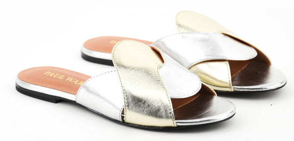 Paul Warmer PAUL WARMER CRISS CROSS SANDAL GOLD SILVER