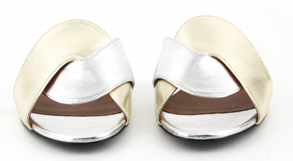 Paul Warmer PAUL WARMER CRISS CROSS SANDAL GOLD SILVER