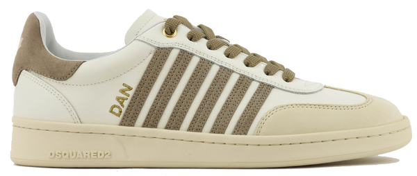 paul warmer DSQUARED2 BOXER SNEAKER MILK TOBACCO