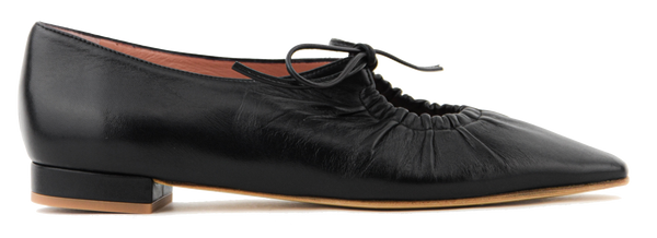 paul warmer PAUL WARMER ELBA DRAWSTRING BALLERINA BLACK