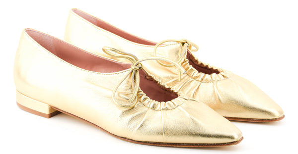 Paul Warmer PAUL WARMER ELBA DRAWSTRING BALLERINA GOLD
