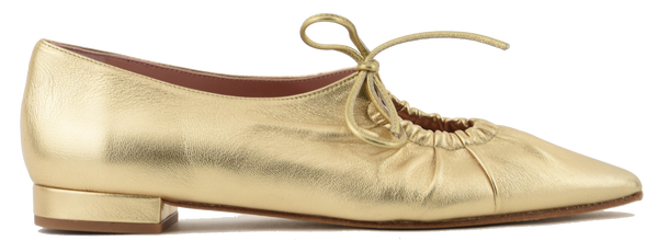 paul warmer PAUL WARMER ELBA DRAWSTRING BALLERINA GOLD