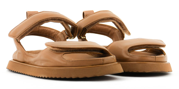Paul Warmer ELENA IACHI TWO STRAP SANDAL CAMEL