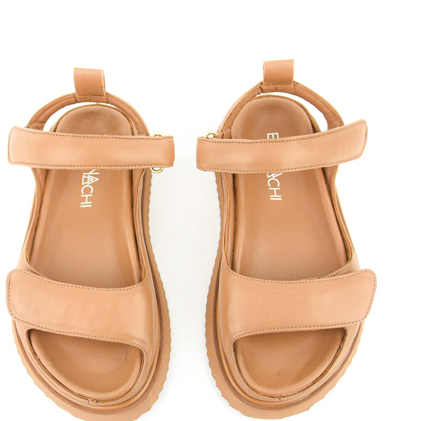 Paul Warmer ELENA IACHI TWO STRAP SANDAL CAMEL