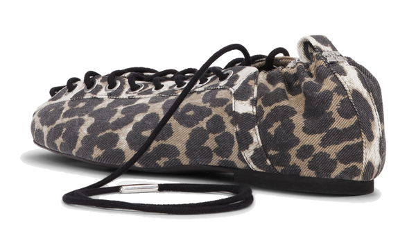 Paul Warmer GANNI LEOPARD EYELETS BALLERINA