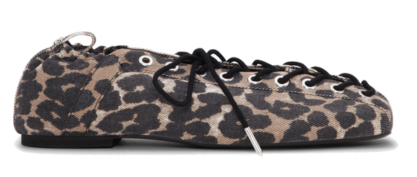 paul warmer GANNI LEOPARD EYELETS BALLERINA