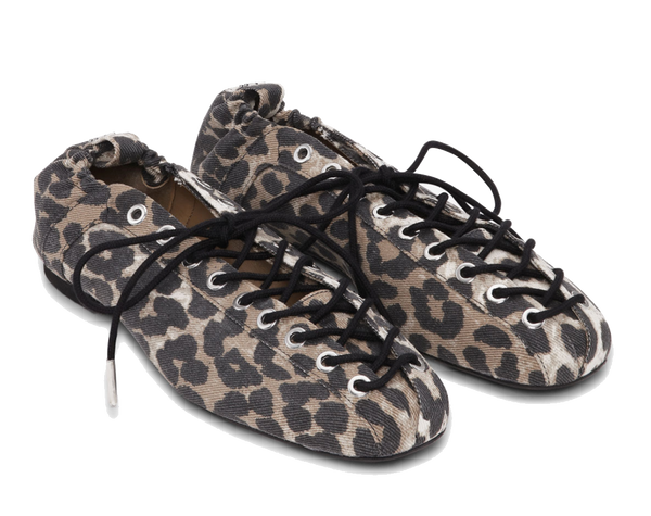 Paul Warmer GANNI LEOPARD EYELETS BALLERINA