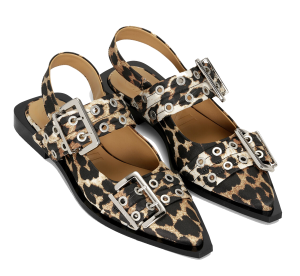 Paul Warmer GANNI LEOPARD FEMININE BUCKLE SANDAL
