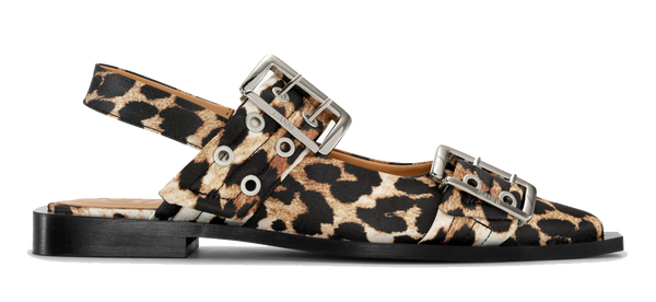 paul warmer GANNI LEOPARD FEMININE BUCKLE SANDAL