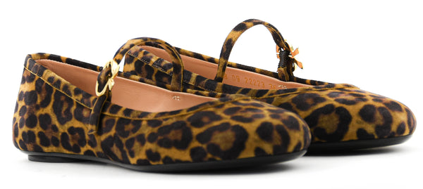 Paul Warmer GIANVITO ROSSI CARLA LEOPARD BALLERINA
