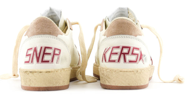 Paul Warmer GOLDEN GOOSE BALLSTAR WHITE RED PINK