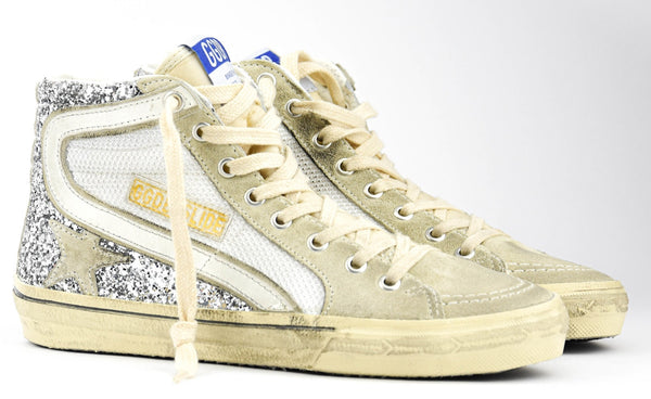 Paul Warmer GOLDEN GOOSE SLIDE SILVER/WHITE