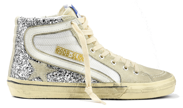 Paul Warmer GOLDEN GOOSE SLIDE SILVER/WHITE