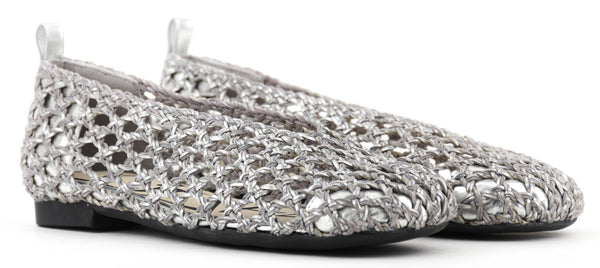 Paul Warmer LOAFER BRAIDED BALLERINA SILVER