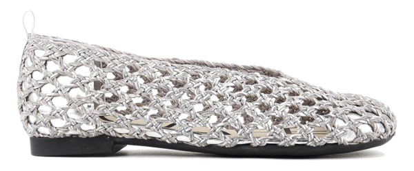 paul warmer LOAFER BRAIDED BALLERINA SILVER