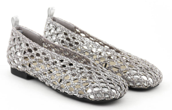 Paul Warmer LOAFER BRAIDED BALLERINA SILVER