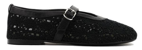paul warmer LOAFER SALLY CROCHET BALLERINA BLACK