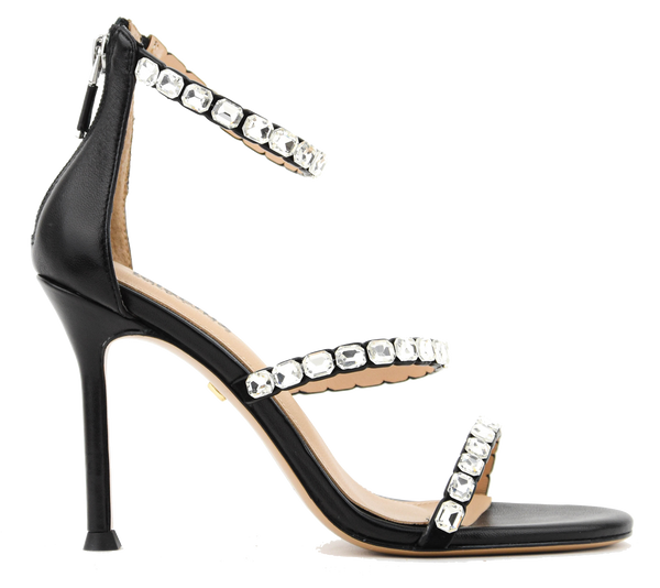 paul warmer LOLA CRUZ rhine stones HEELS BLACK