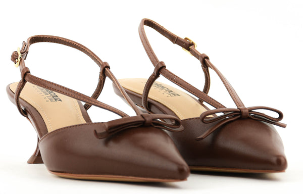 Paul Warmer LOLA CRUZ SATINA 55 SLINGBACK BROWN
