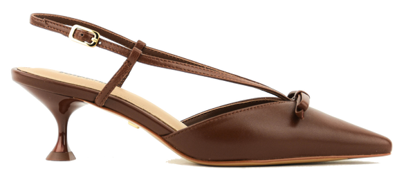 paul warmer LOLA CRUZ SATINA 55 SLINGBACK BROWN