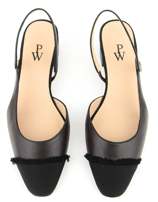 Paul Warmer PAUL WARMER LOULOU SLINGBACK BALLERINA DARK BROWN
