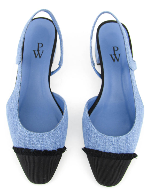 Paul Warmer PAUL WARMER LOULOU SLINGBACK BALLERINA JEANS BLACK