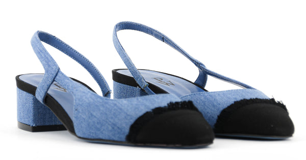 Paul Warmer PAUL WARMER LOULOU SLINGBACK BALLERINA JEANS BLACK