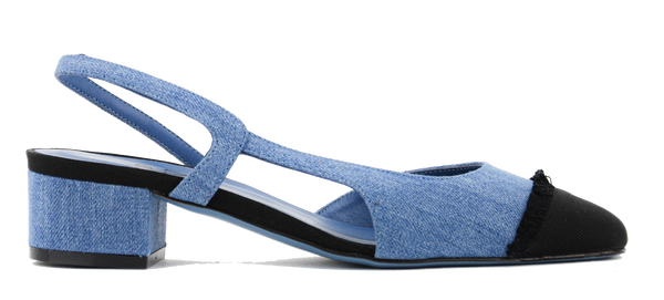 paul warmer PAUL WARMER LOULOU SLINGBACK BALLERINA JEANS BLACK