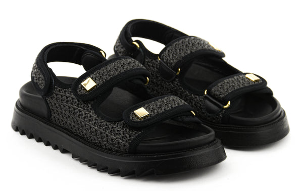 Paul Warmer MAKRIS VELCRO SANDAL BLACK