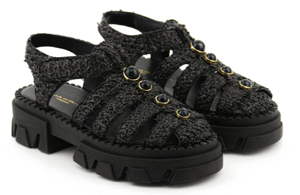 Paul Warmer MAKRIS VELCRO SANDAL BLACK