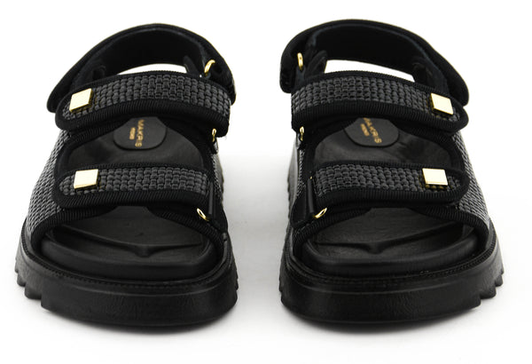 Paul Warmer MAKRIS VELCRO SANDAL SHINY BLACK