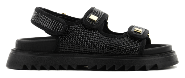 paul warmer MAKRIS VELCRO SANDAL SHINY BLACK