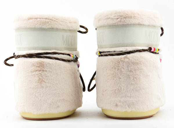 Paul Warmer MOONBOOT ICON LOW FAUX FUR BEADS CREAM