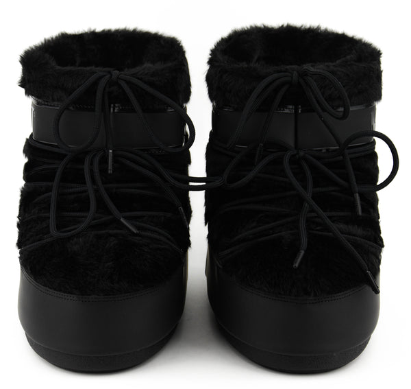 Paul Warmer MOONBOOT ICON LOW FAUX FUR BLACK